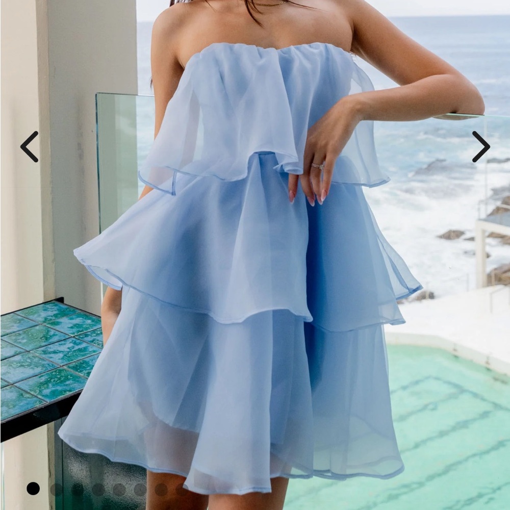 Selfie Leslie Light Blue Layered Mini Dress